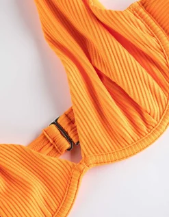 Bikinitop - Fijne ribstof - oranje