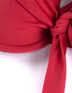 Bikinitop - Geknoopt detail - rood