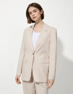 Blazer - Effen - beige