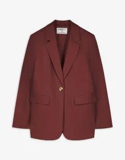 Blazer - Linnenmix - donkerbruin
