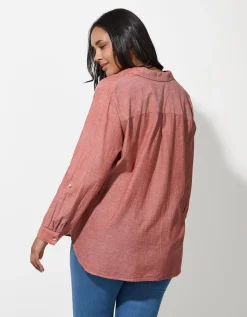 Blouse - Borstzak - donkerrood