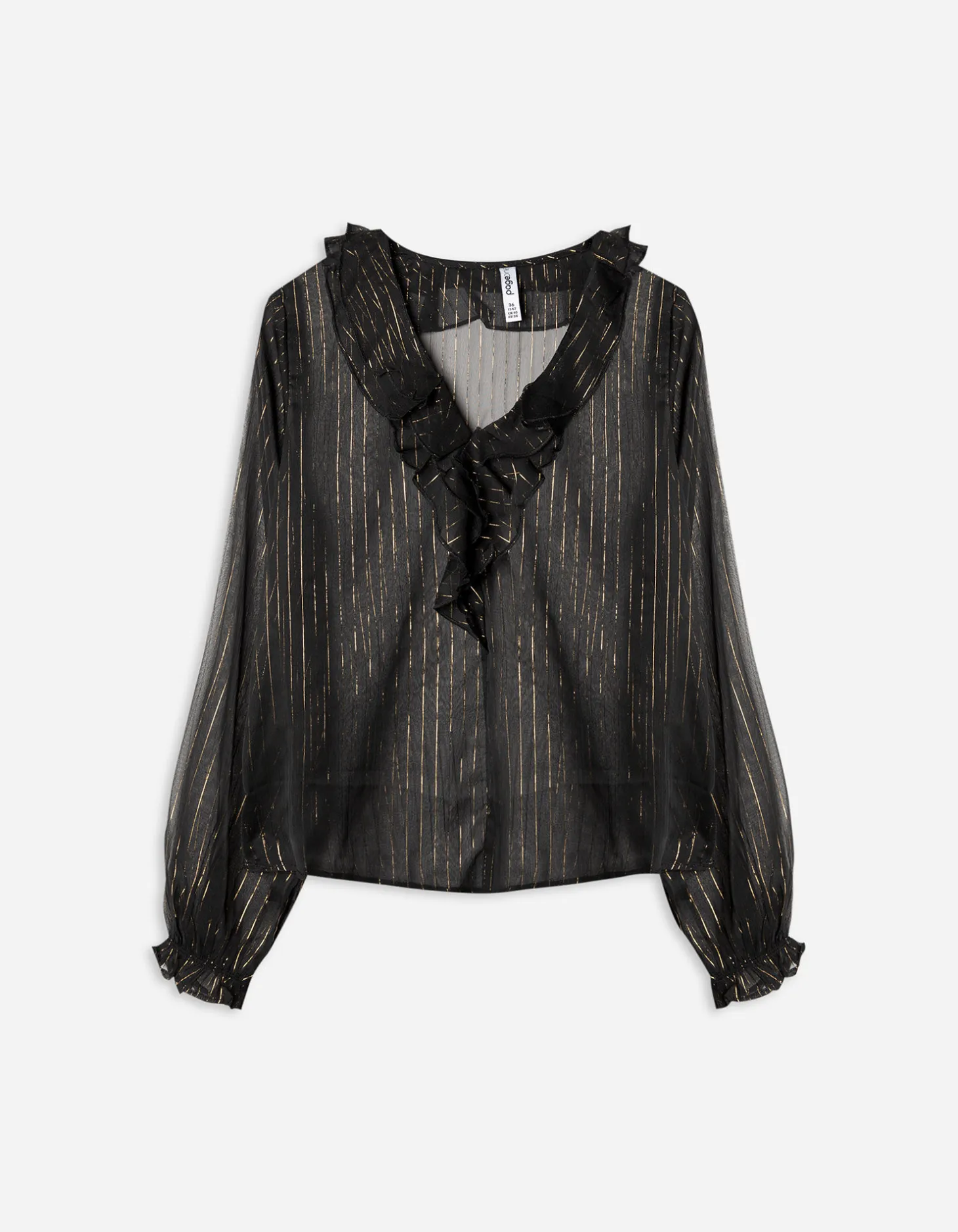 Blouse - Chiffon - zwart
