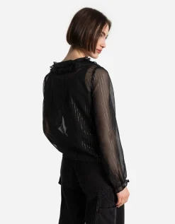 Blouse - Chiffon - zwart