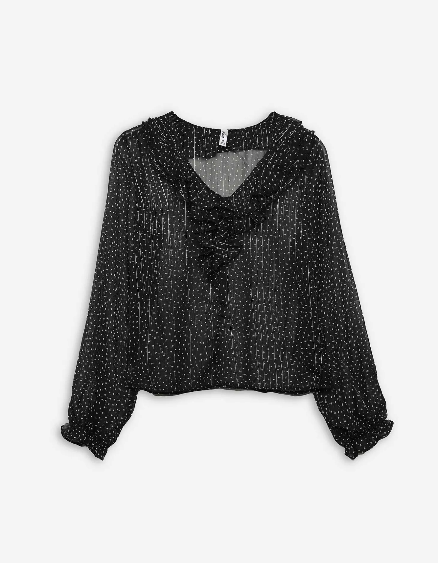 Blouse - Chiffon - zwart