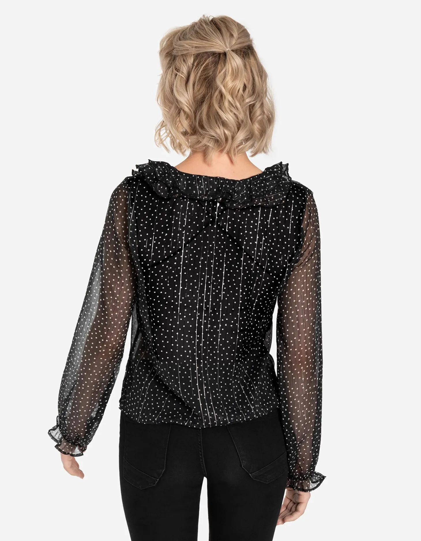 Blouse - Chiffon - zwart