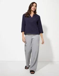 Blouse - Effen - donkerblauw