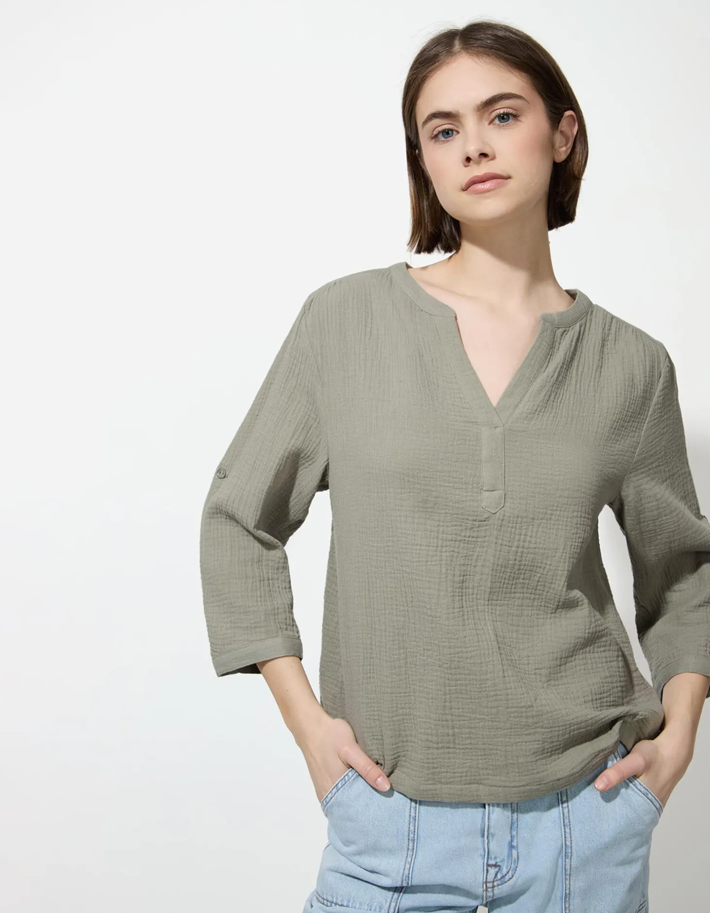 Blouse - Effen - lichtgroen