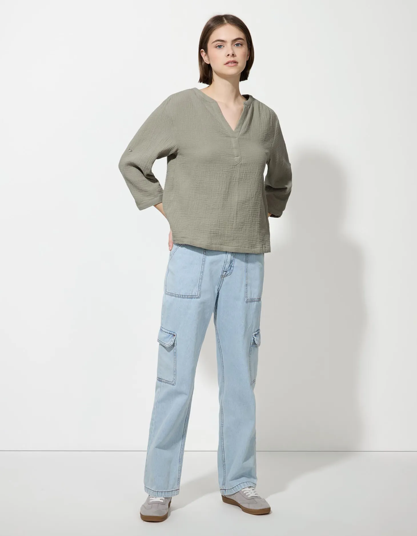 Blouse - Effen - lichtgroen