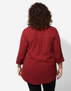 Blouse - Katoen - donkerrood