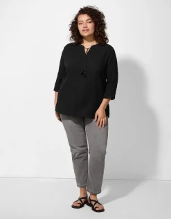 Blouse - Katoen - zwart
