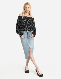 Blouse - LENZING™ ECOVERO™ - zwart
