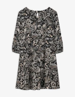 Blouse - Motief all-over - zwart