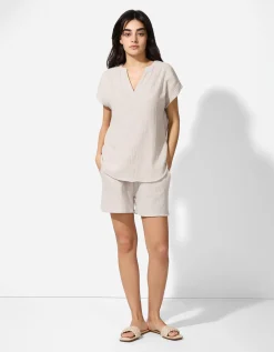 Blouse - Mousseline - beige