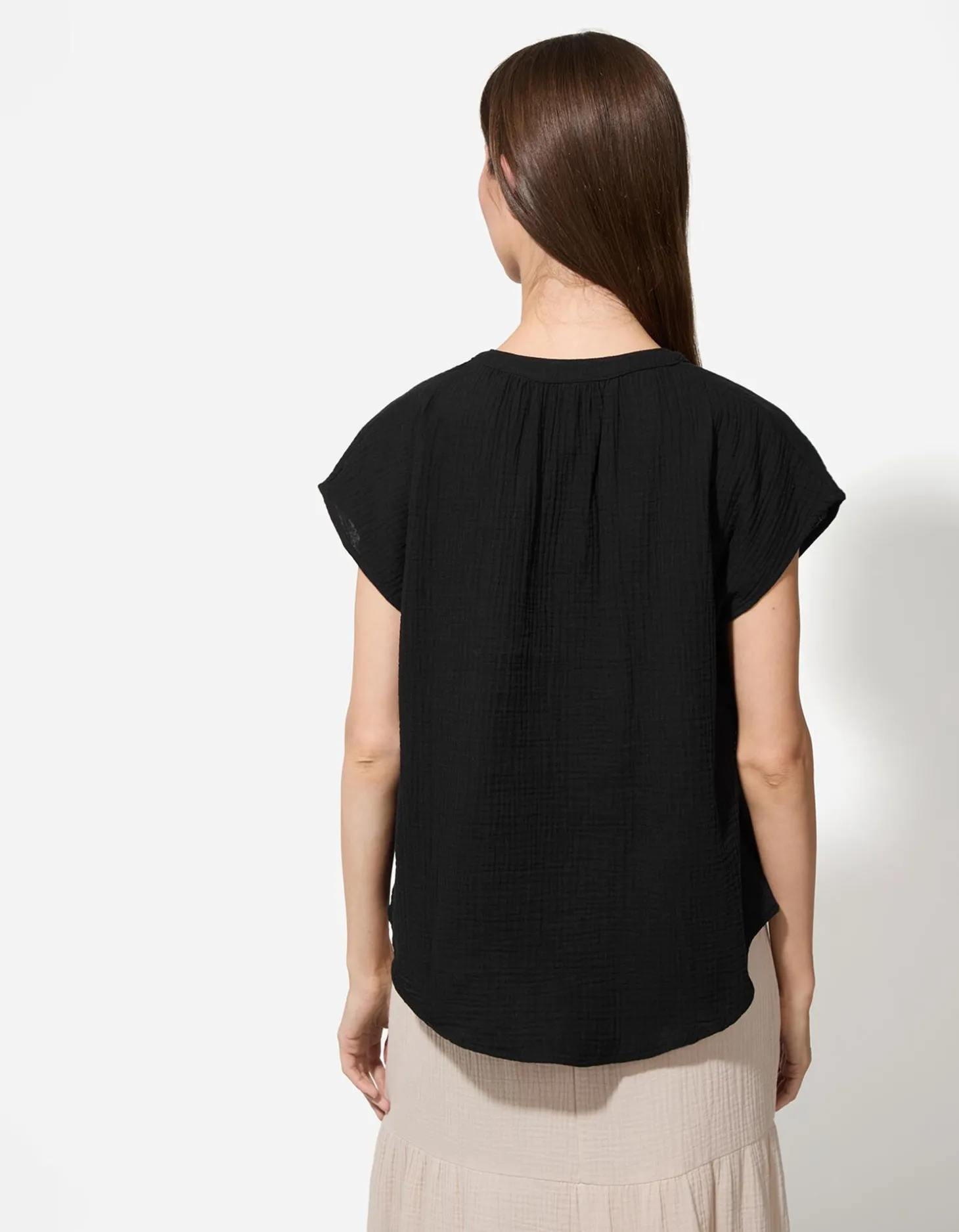 Blouse - Mousseline - zwart