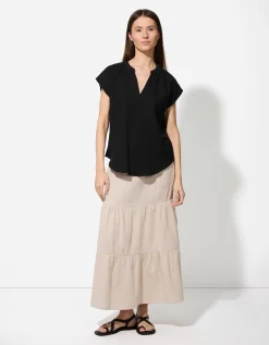 Blouse - Mousseline - zwart