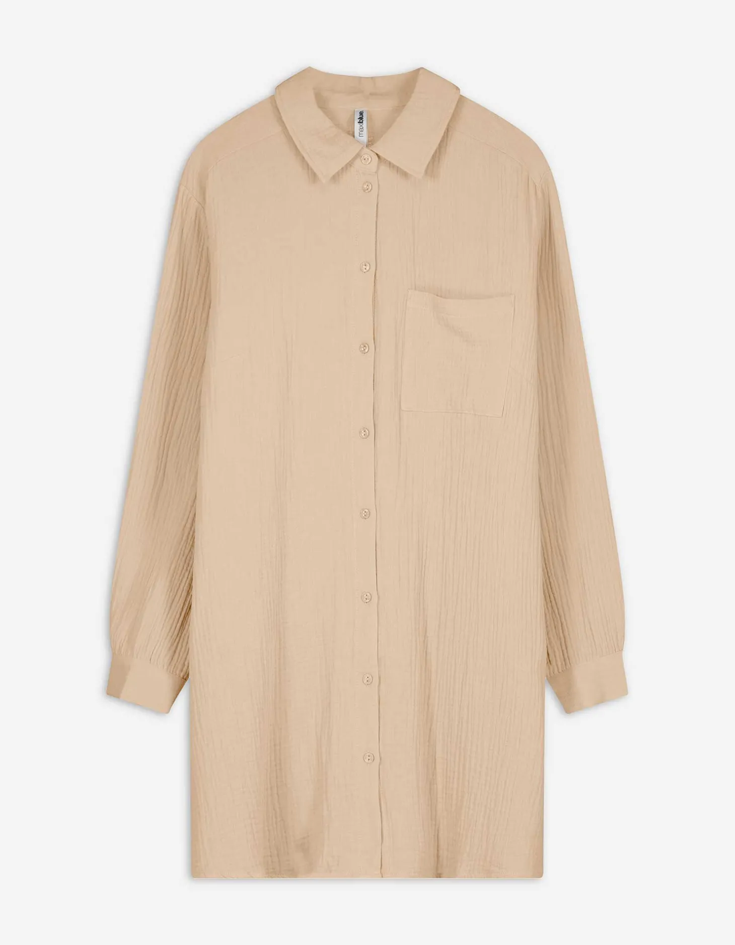 Blouse - Overhemd kraag - beige