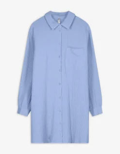 Blouse - Overhemd kraag - blauw