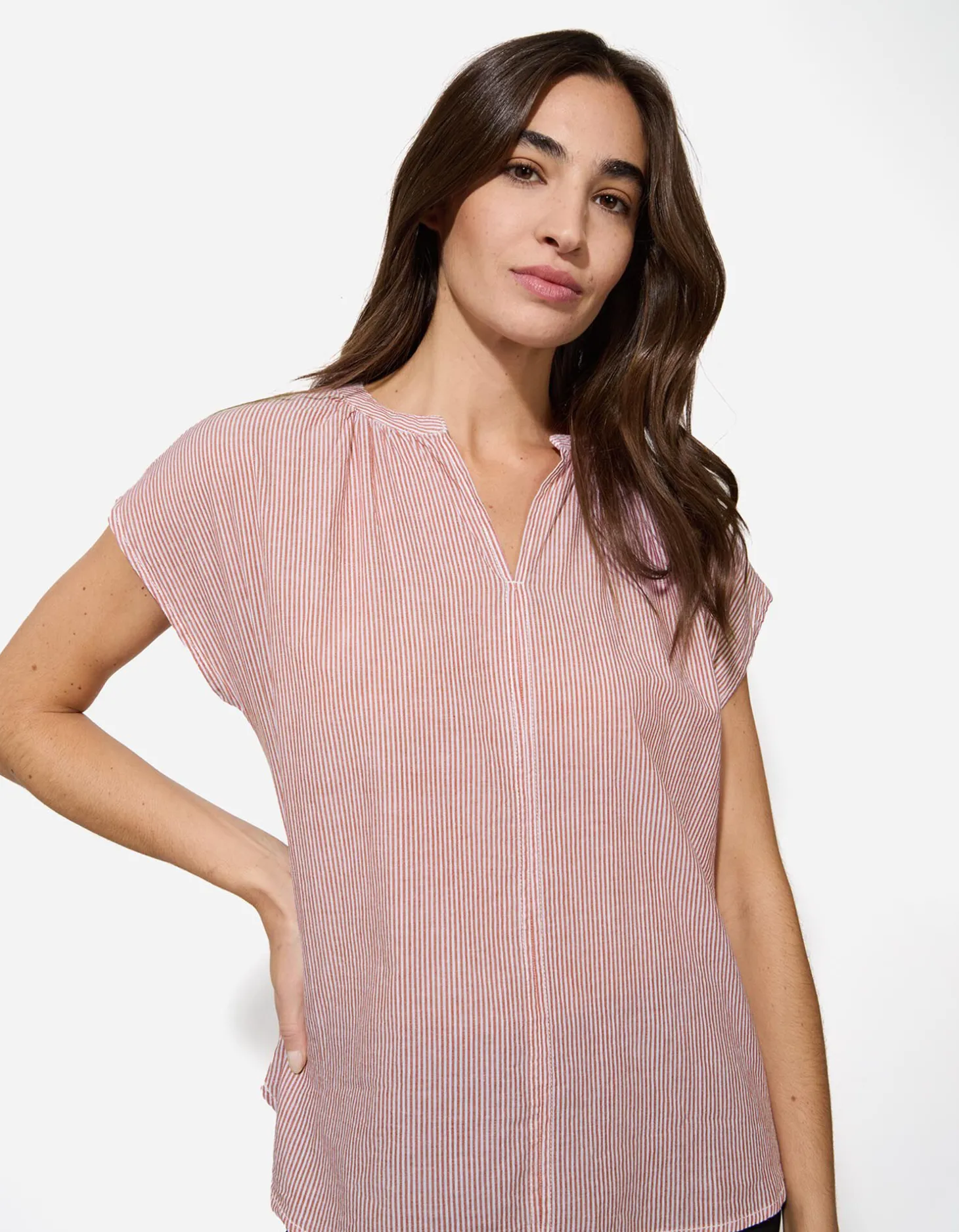 Blouse - V-hals - donkerrood
