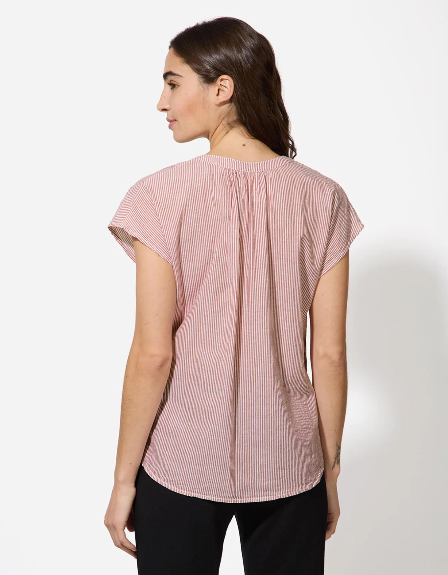 Blouse - V-hals - donkerrood