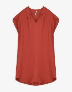 Blousejurk - Mousseline - donkerrood