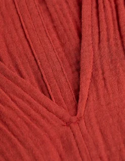 Blousejurk - Mousseline - donkerrood