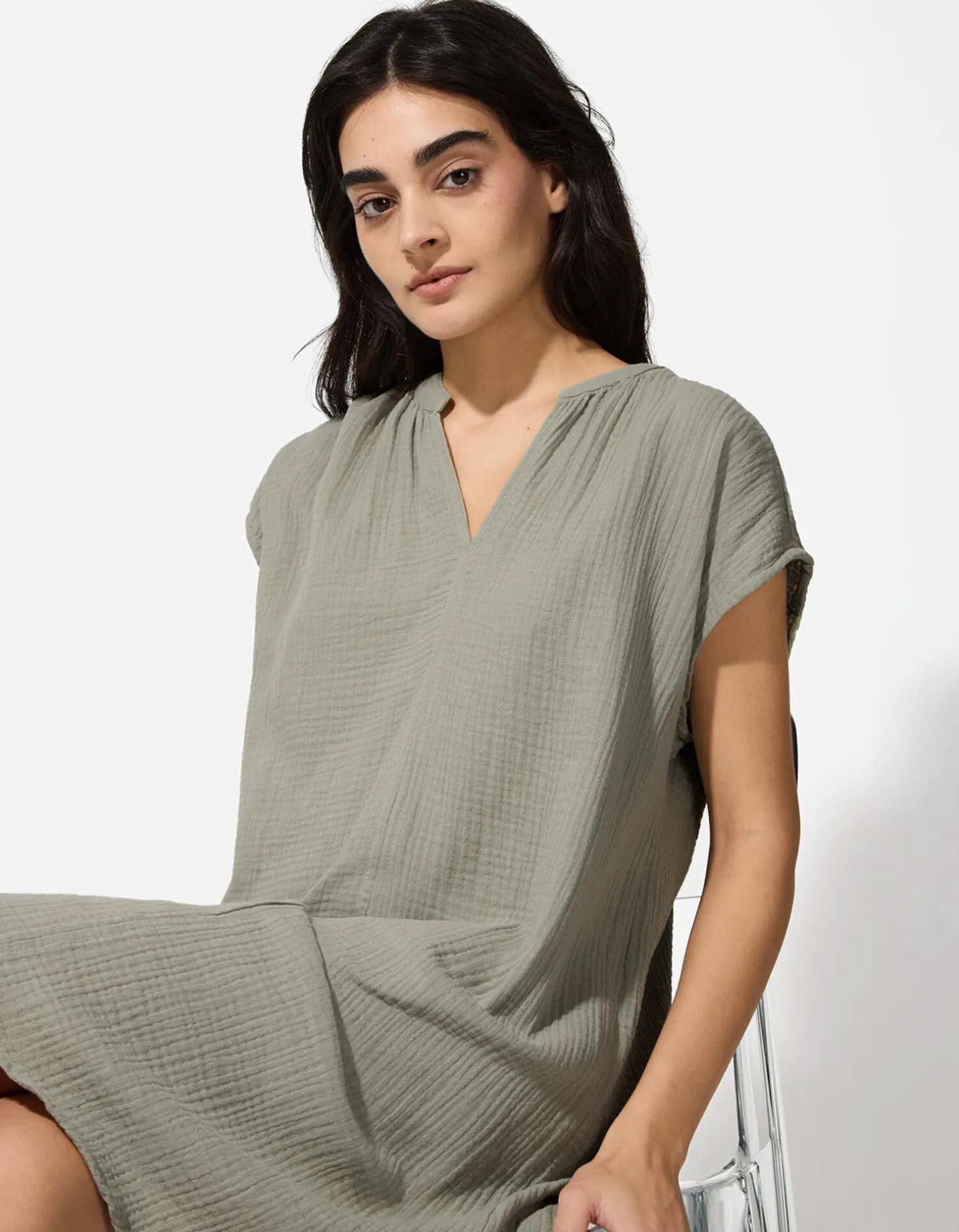 Blousejurk - Mousseline - groen