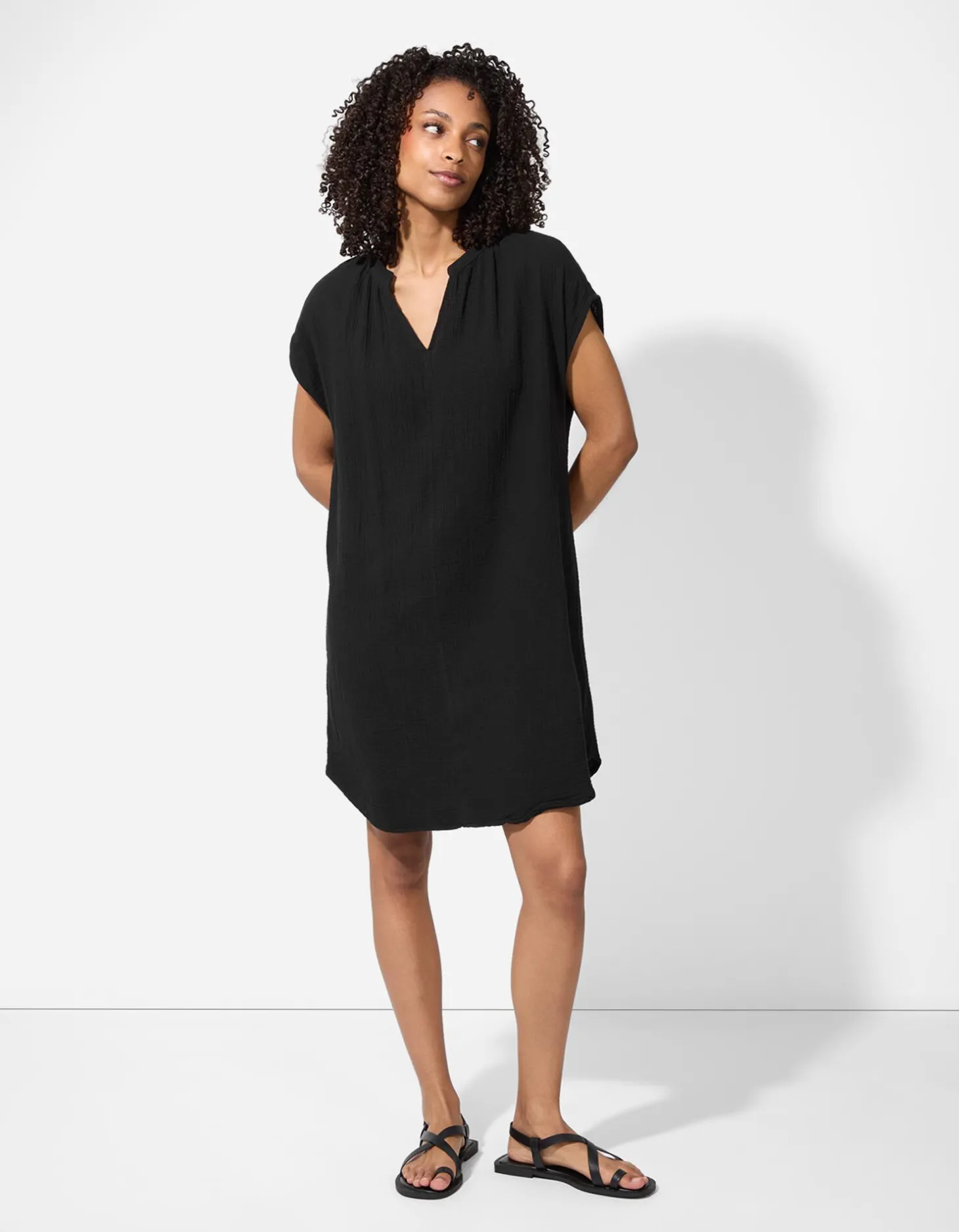 Blousejurk - Mousseline - zwart