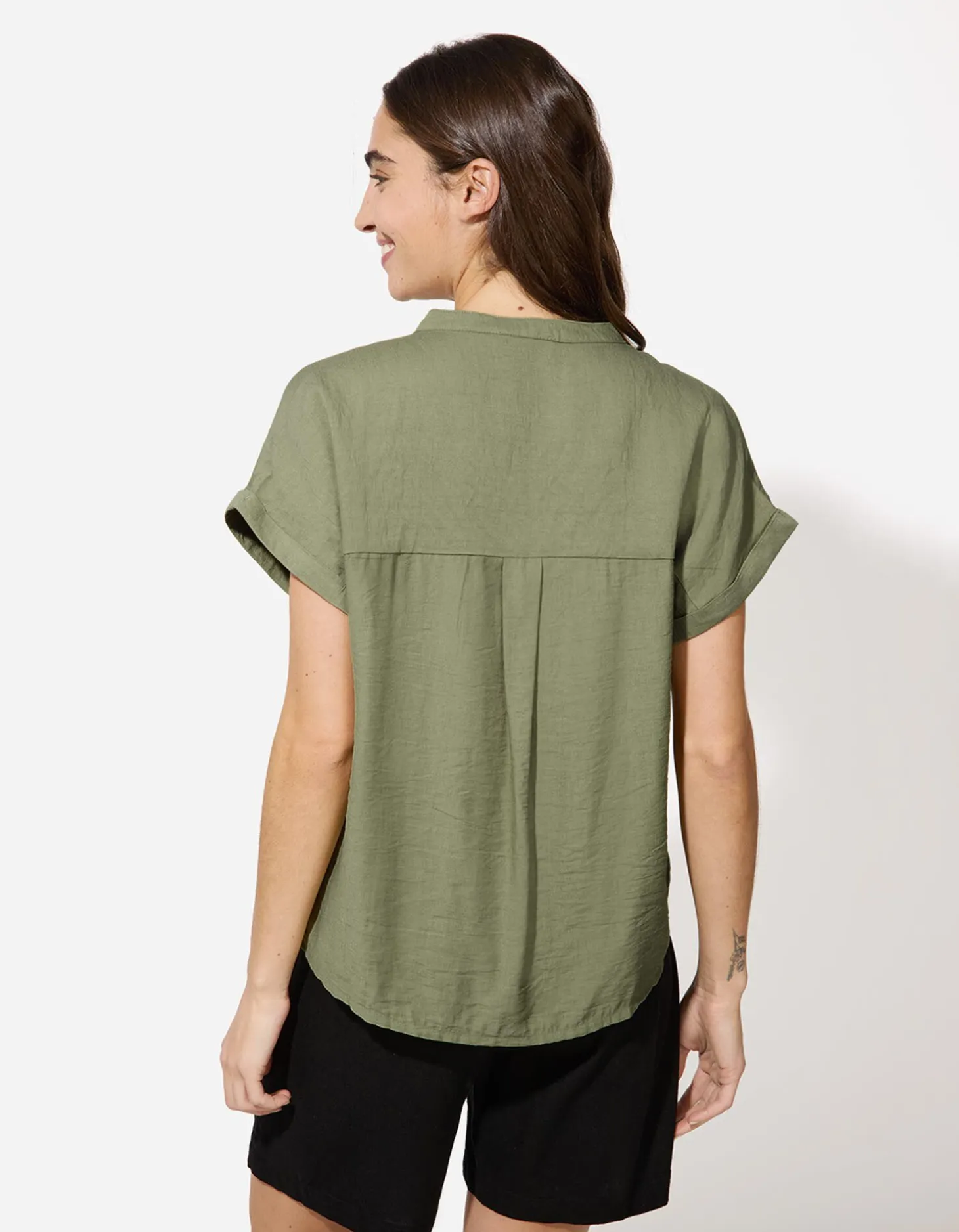 Blouseshirt - Effen - groen