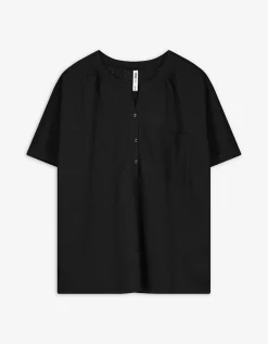 Blouseshirt - Effen - zwart