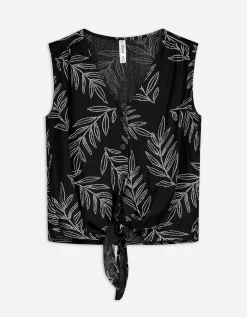 Blouseshirt - Geknoopt detail - zwart