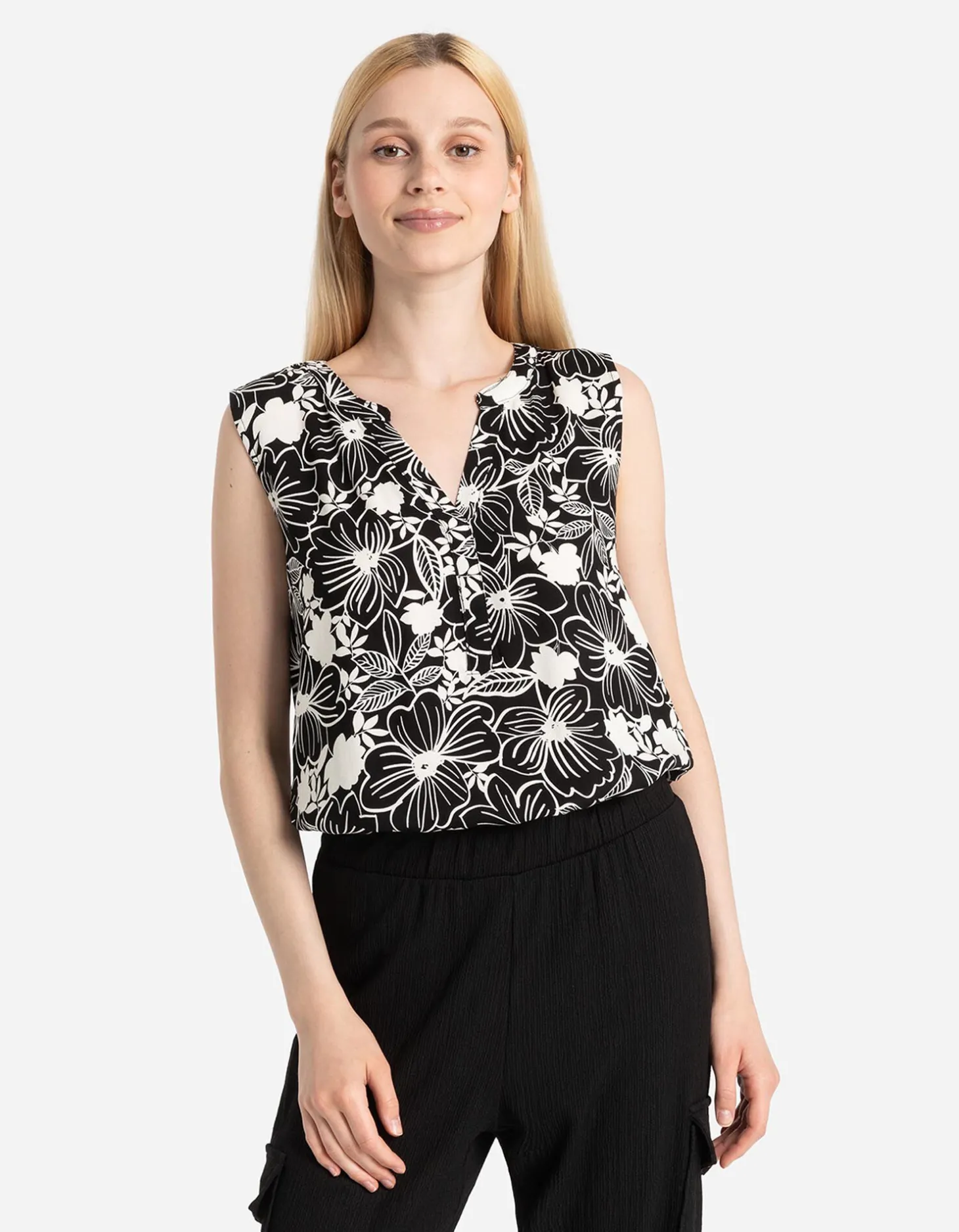 Blouseshirt - LENZING™ ECOVERO™ - zwart