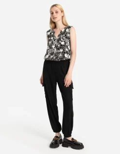 Blouseshirt - LENZING™ ECOVERO™ - zwart
