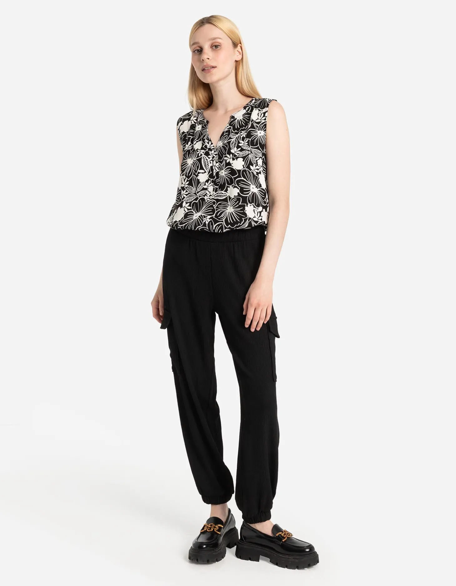 Blouseshirt - LENZING™ ECOVERO™ - zwart