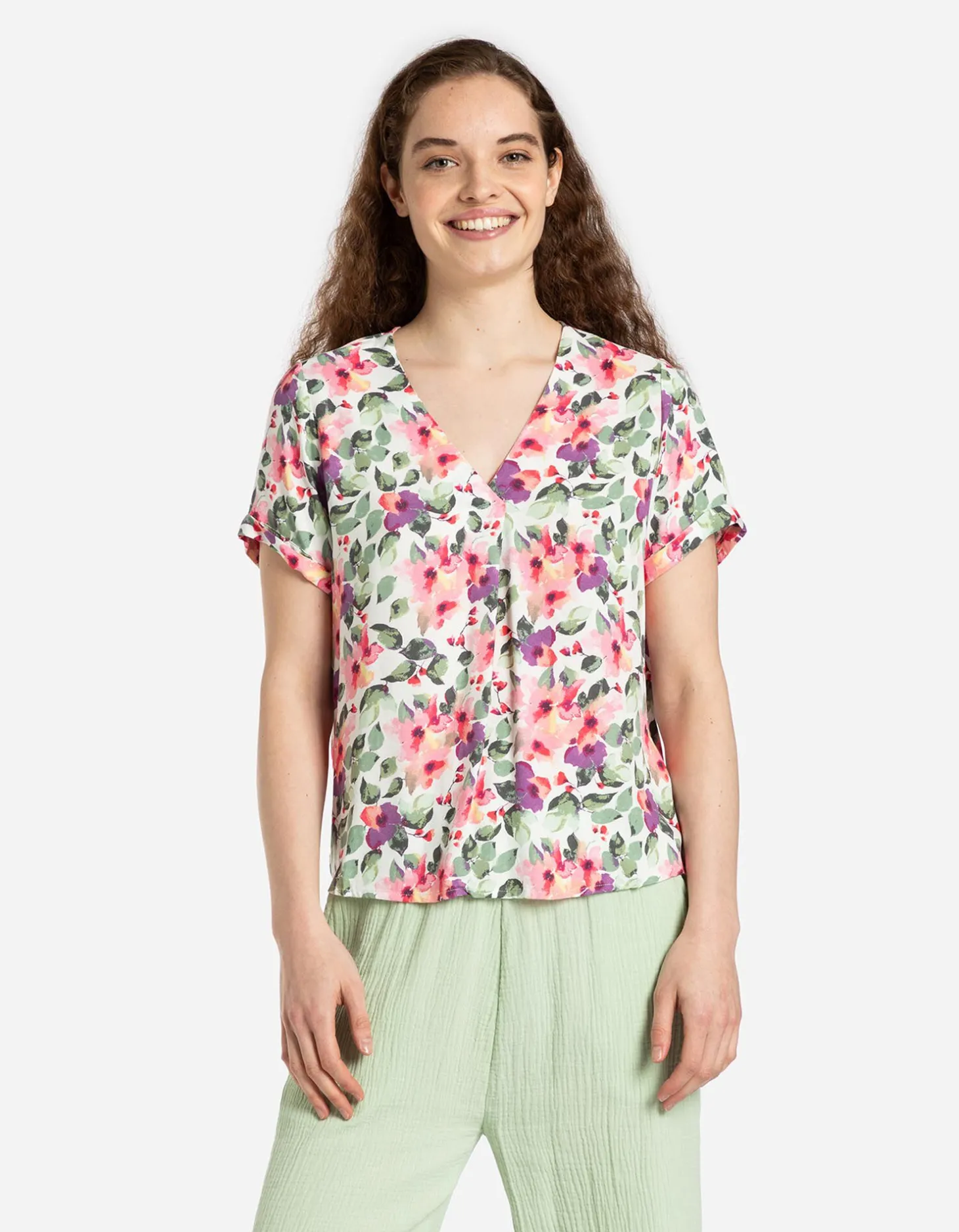 Blouseshirt - LENZING™ ECOVERO™ - wit