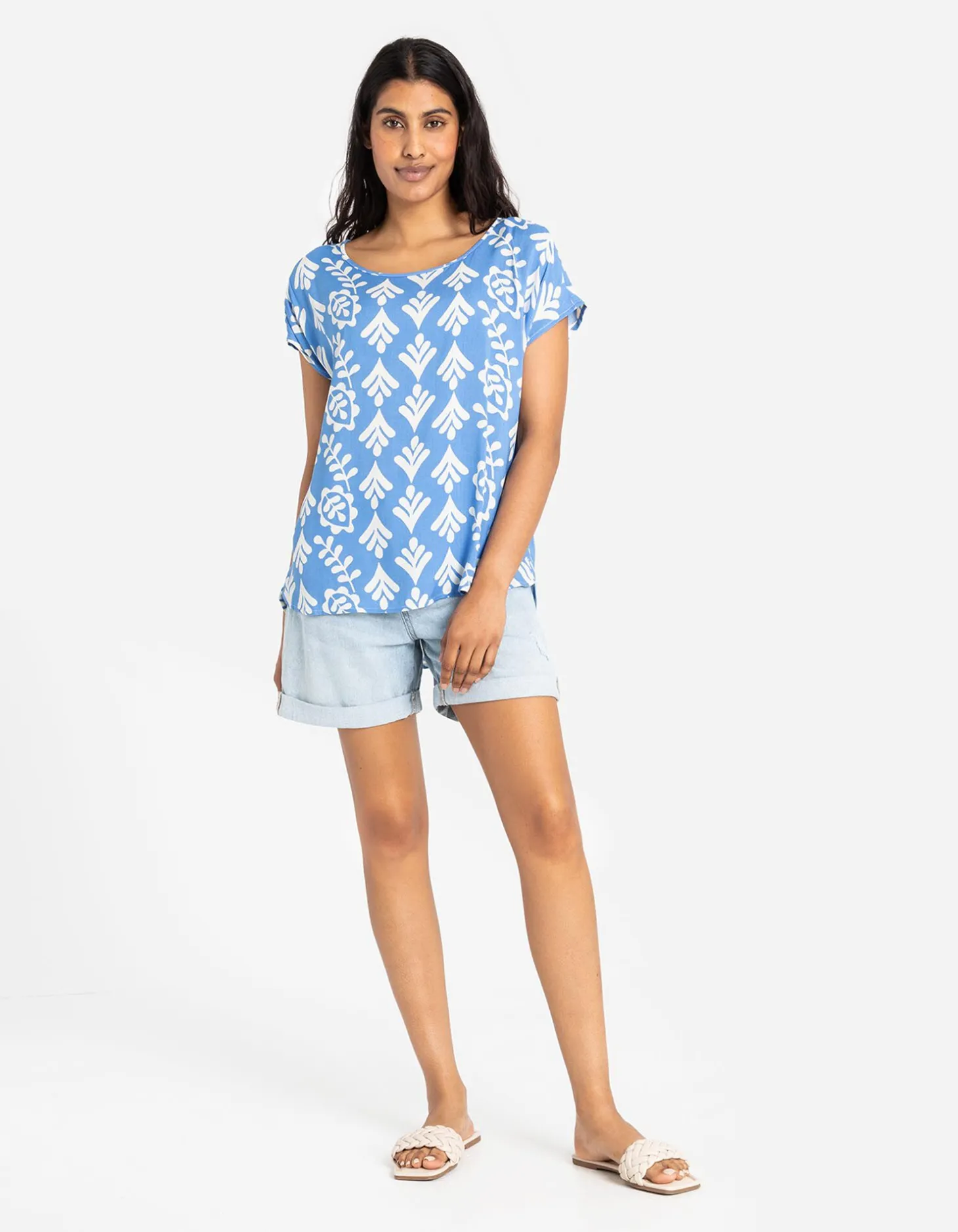Blouseshirt - LENZING™ ECOVERO™ - lichtblauw