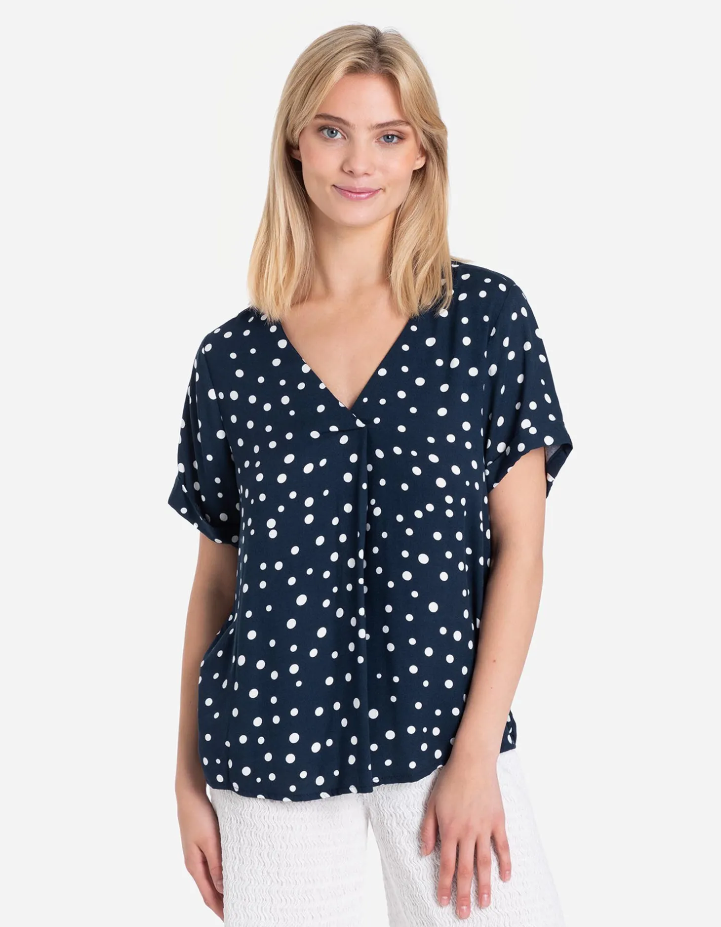 Blouseshirt - LENZING™ ECOVERO™ - donkerblauw