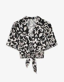 Blouseshirt - LENZING&trade; ECOVERO&trade; - zwart