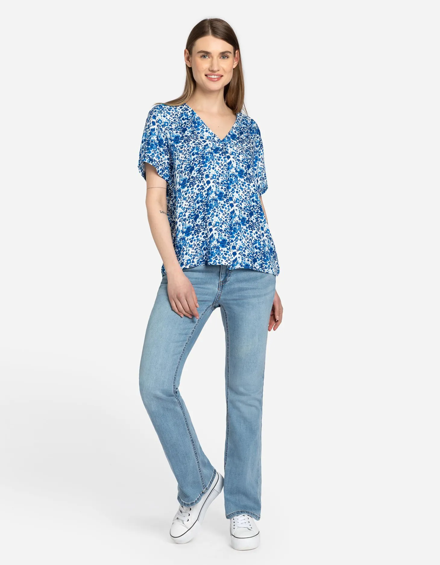Blouseshirt - LENZING™ ECOVERO™ - lichtblauw