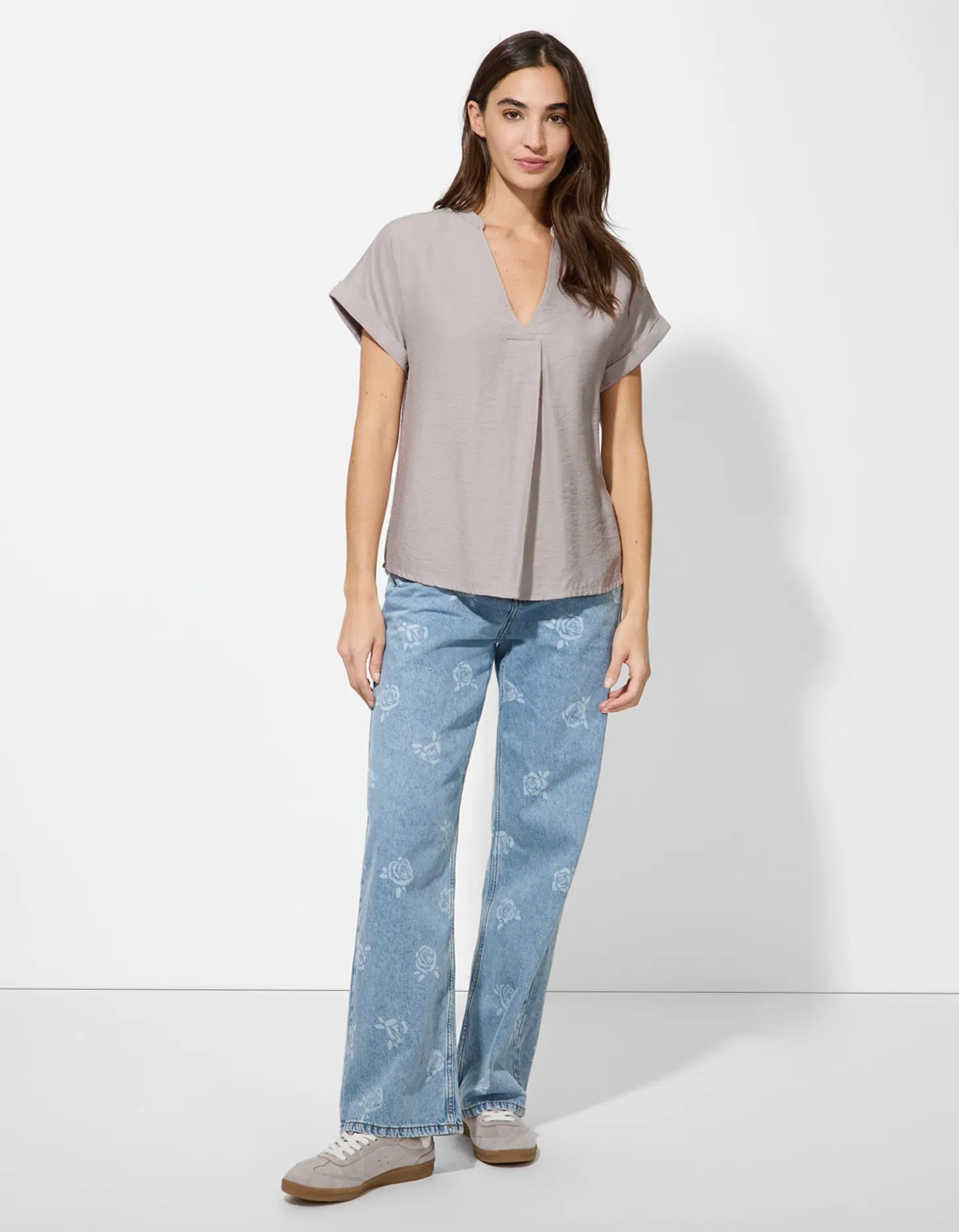 Blouseshirt - Oversized schouders - beige