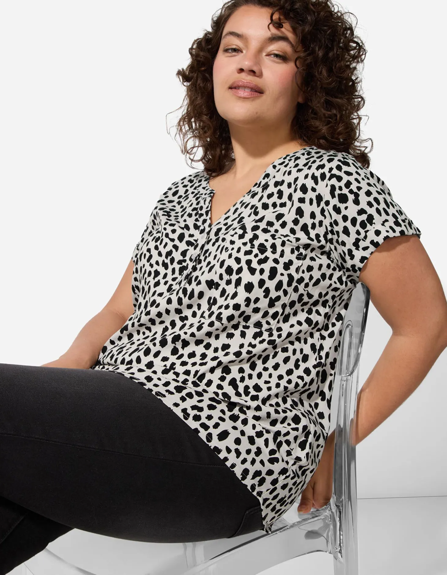 Blouseshirt - Print all-over - wit