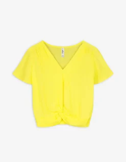 Blouseshirt - Wikkellook - lichtgeel