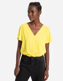 Blouseshirt - Wikkellook - lichtgeel