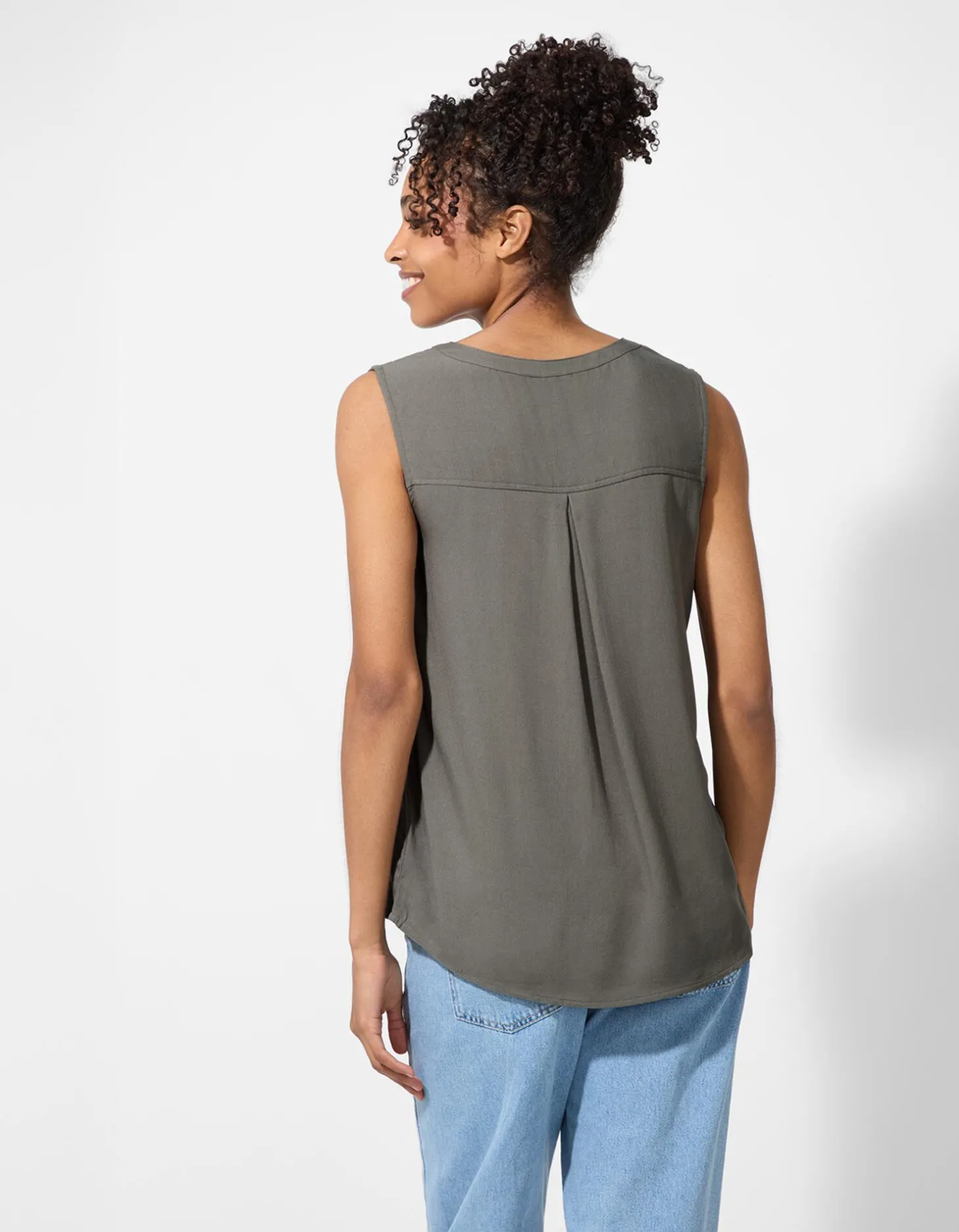 blousetop - Effen - groen