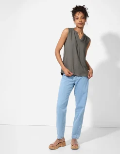 blousetop - Effen - groen