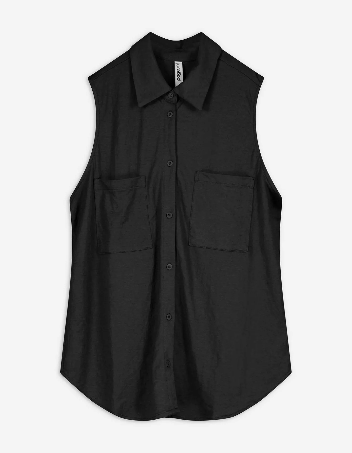 blousetop - Linnenlook - zwart