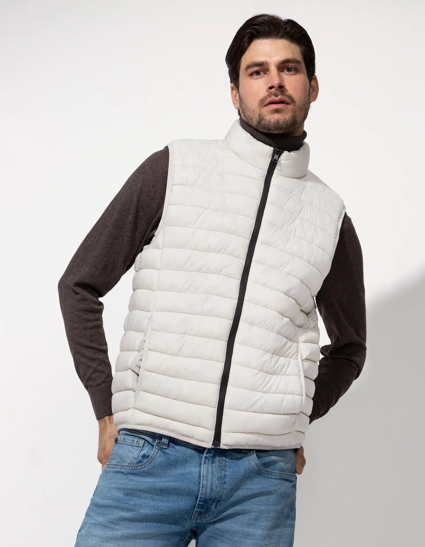 Bodywarmer - Steekzakken - beige