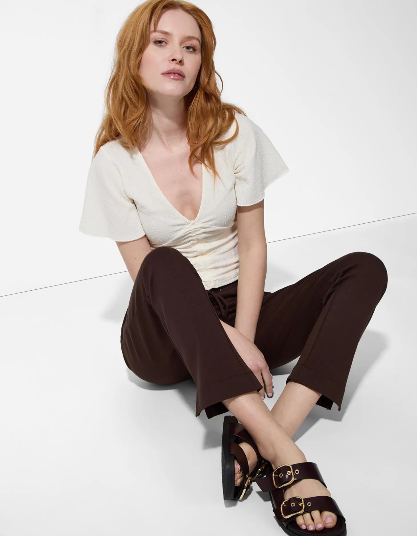 Broek - Effen - donkerbruin