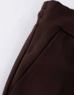Broek - Effen - donkerbruin