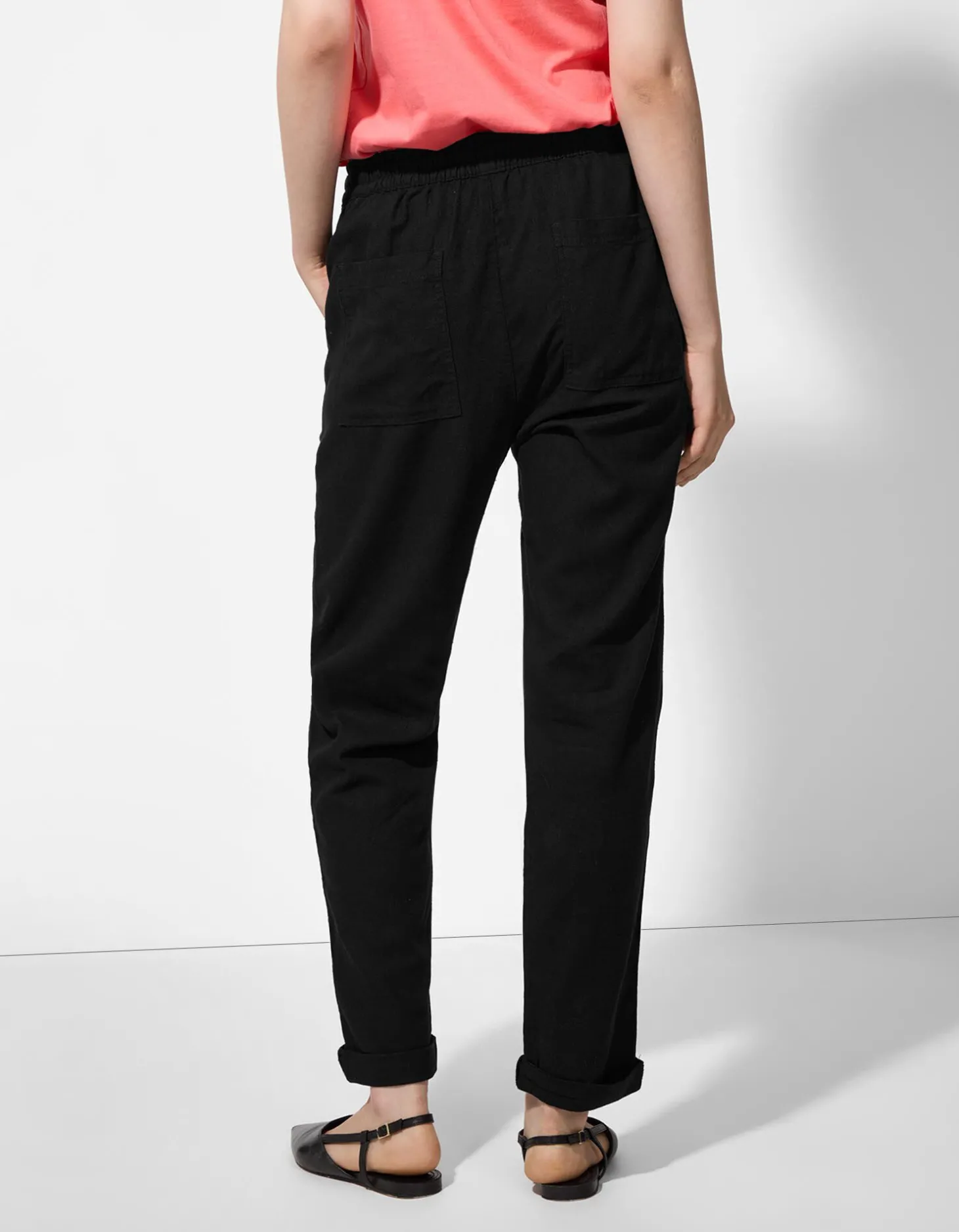 Broek - Linnenmix - zwart