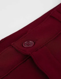 Broek - Plooi - donkerrood